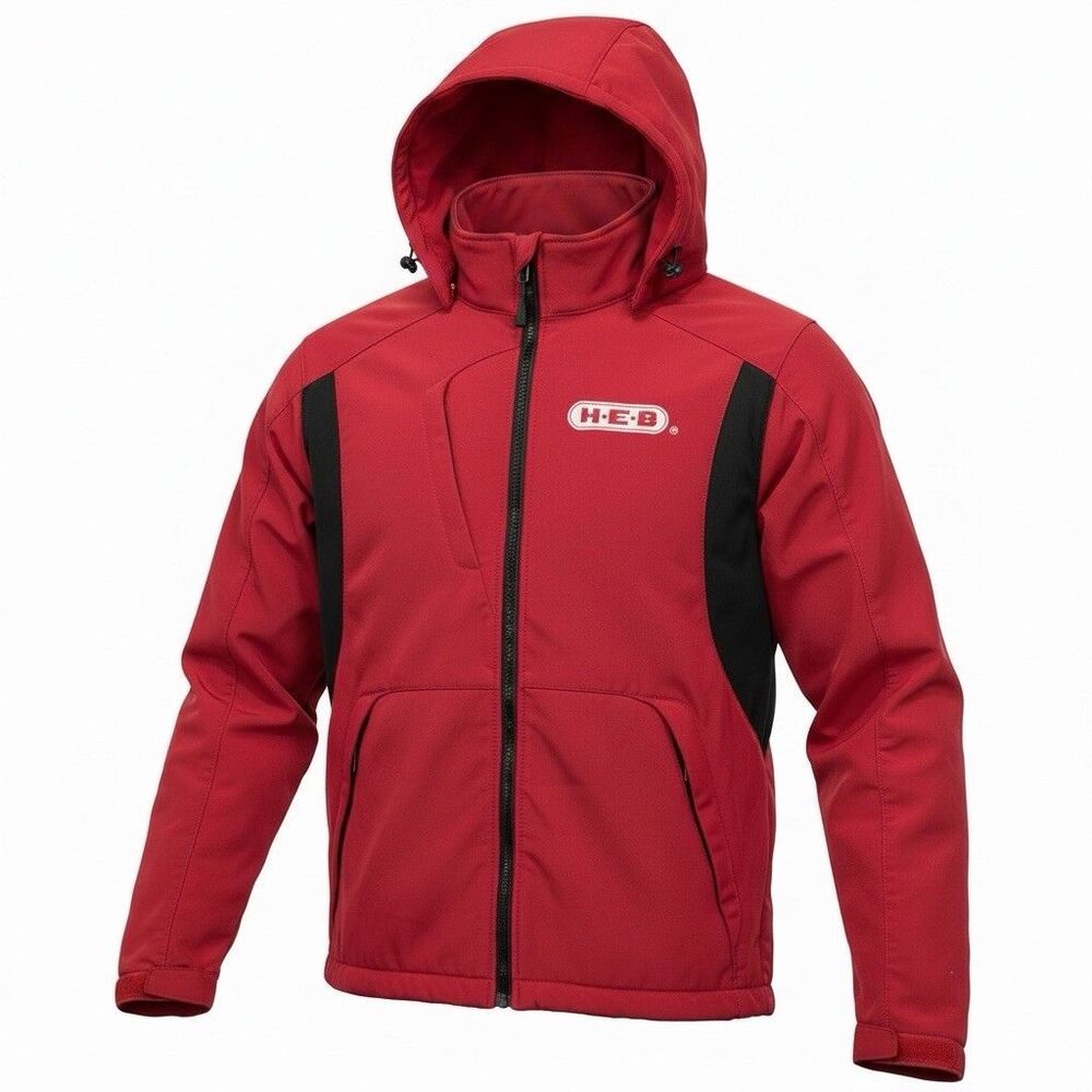 H-E-B Texas Employee Grocery Red Hooded Jacket Size M